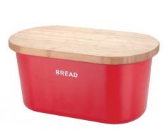 Zeller 25350 - Panera de bambú y melamina (39 x 23 x 18,5 cm), color rojo