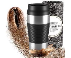 Termo Café para Llevar, Taza Termica de Viaje Acero Inoxidable 360 ml | Pequeño, sin BPA, Antigoteo, Reutilizable, Doble Pared Aislado al Vacío, Apto para Lavavajillas | Vaso Hermetico Té Caliente