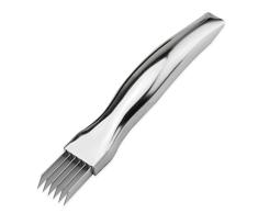OUMOSI Cortador de cebolla de acero inoxidable, cortador de cebolla, cortador de cebolla, cortador de verduras, herramienta de cocina juliana