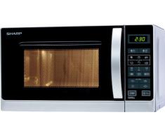 Sharp R-642INW Microondas Grill 20L, Control Tactíl, 800W, 800 W, 20 litros, Plateado