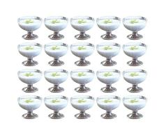 ZJJKLY 20 Piezas de Copa Redonda de pies pequeños contenedor de Postre desechable Vino pudín Taza Postre casa hogar Taza desechable