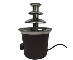 Jago Fuente de Chocolate de 3 Pisos - 60W, Torre de Acero Inoxidable de Altura 24,5cm, Capacidad 400g, Color a Elegir - Fondue Eléctrica con Niveles (Negro)