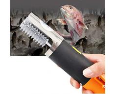 mxjeeio❤Raspador de Escamas de Pescado Cuchillos de Pescado Escamador Quita Escamas, Pescado Scaler Eléctrico Recargable scalers de Pesca Clean Remover Cleaner desincrustante Impermeable (EU)