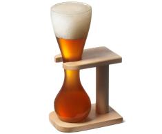 Vaso de vidrio de yarda con soporte para cerveza
