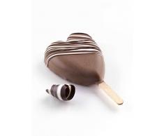 silikomart Finger Food Herz - Molde para Helados pequeÃ±os con Forma de corazÃ³n, Color Blanco