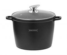 Royalty Line - RL-AD24M - Olla, Cacerola Alta, Aluminio Fundido con Antiadherente, Inducción, 24 cm, Negro
