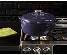 Lodge 5,68 litros/6 quart hierro fundido/olla de hierro fundido esmaltada de porcelana/cacerola, morado