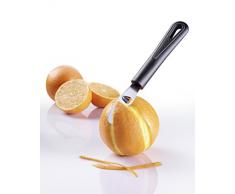 Westmark – Pelador de Naranjas con acanalador, 19 x 2,7 cm, Hoja de Acero Inoxidable, Plástico, 29342270, plástico, Negro, 19 x 2.7 x 2 cm
