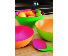 Zak Designs Tulipanes - Cubiertos para Servir Ensalada, 2 Unidades, 28 cm, Verde/Naranja