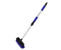 Navaris Cepillo Extensible para Lavar el Coche con Entrada de Agua - Cepillo con Mango telescópico - Limpieza Coche camión jardín