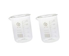 2 Paquetes 400ml Vaso Medidor de Borosilicato Vaso de Cristal Transparente Para Escuela, Química, Laboratorio, Suministros de Estudio