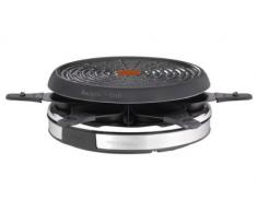 Tefal Gourmet Déco 6 Inox & Design RE127812 - Raclette con thermospot, revestimiento antiadherente, 6 palas individuales, 850 W, acero inoxidable, cromo