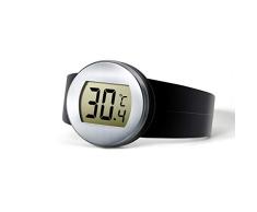 LCD digital Termómetro de botella de vino rojo Medidor electrónico de temperatura del vino Reloj Termómetro de botella automático Wine Tools TM-5 (Negro)(JIO-S)