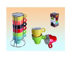 Out of the blue SalesFever - Juego de Tazas de cafÃ© y Soporte (6 Unidades)