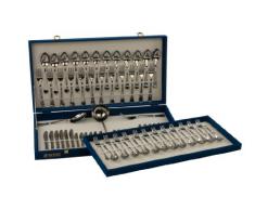 Monix Oslo - Set 75 piezas cubiertos de acero inox 18/10 con cuchillo chuletero, estuche normal