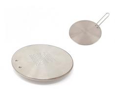 Ilsa - Placa adaptadora Universal para inducción (Redonda, con Mango), Acero Inoxidable, 12 cm