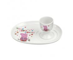 Peppa Pig - Set de huevera con plato, diseño de La cerdita Peppa, multicolor