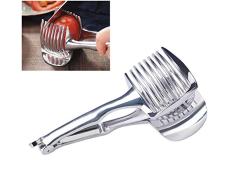 Famyfamy Fruta Cortador de Verdura, Limón Tomate Cortar Ayudante Aleación de Aluminio Cebolla Cortador Cortador Herramienta para Cortar Shreadders Fruta Limón Corte Soporte