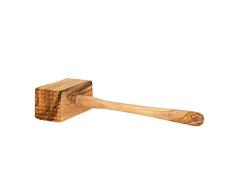 Naturehome - Mazo para carne de madera de olivo (25 cm, doble martillo para carne, accesorio de cocina para golpear carne)