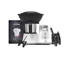 Taurus Mycook One - Robot de Cocina Inteligente Multifunción, 1600 W, 2 litros,App mycook con Miles de Recetas, 10 Velocidades, vaporera, recetario, Embellecedor Gris, Plástico|Acero Inoxidable