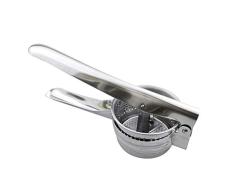 Necesidades de la familia Espesar Máquina manual de papa Prensa de papa de acero inoxidable Exprimidor multiusos Prensa de barro Presión en el hogar Puré de jugo de ajo ( Color : Silver )