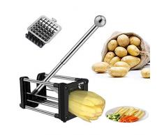 Telle Cortador de Patatas, Patatas Fritas con 2 Cuchillas de Repuesto afiladas de Acero Inoxidable súper de Diferentes tamaños y pies Antideslizantes, Papas, Zanahorias y pepinos
