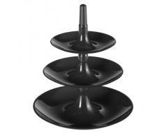 Koziol BABELL L - Frutero, 3 plantas, desmontable, 31,4 x 31,4 x 34 cm, color negro sólido