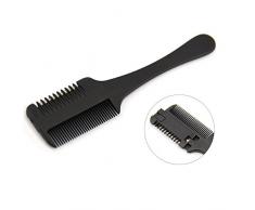 EgBert Pelo Profesional Maquinilla De Afeitar Negro Mango Pelo Navaja De Corte Adelgazante Peine Casero Bricolaje