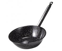 Garcima 5020052 Sartén Doble Honda con Mango Esmaltada 26 cm, Acero, Negro