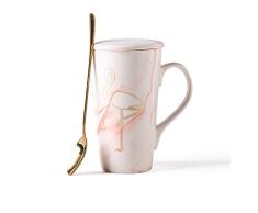 Taza de cerámica de oro pasta de mármol taza de leche artesanal 500ml taza grande de café capacidad de regalo de amigo de los cónyuges puede ser colocado en el microondas taza del desayuno 2 estilos e