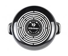 Magefesa Glass Olla 20 cm de Acero esmaltado con Tapa, Antiadherente Bicapa Reforzado, Color Efecto Espejo. Apto para Todo Tipo de cocinas, incluida Inducción, Negro cristal