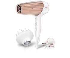 Philips DryCare Prestige HP8280/00 - Secador de Pelo Profesional, Motor DC, Ionico, Boquilla y DifUsor, 3 Velocidades, 3 Temperaturas, 2300 W, Blanco y Rosa