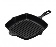 Le Creuset 20183260000422 Parrilla de Hierro Fundido, Cuadrada, 26 cm, Apto para Todas Las Fuentes de Calor, Incl. inducción, Negro Mate