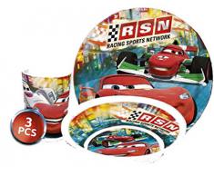 Disney Cars Niños Service con plato, cuenco y taza de melamina
