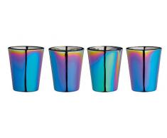 KitchenCraft BarCraft Juego de 4 vasos de Chupito de Efecto Iridiscente Metálico 50 ml
