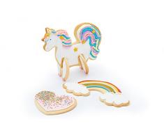 KitchenCraft SDICCUNICORN Sweetly Do It - Cortadores de galletas 3D de unicornio (5 piezas), metÃ¡lico