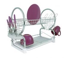 Premier Housewares - Escurridor de Platos de 2 Pisos (con Bandeja extraíble Color Blanco), Cromado