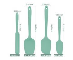 U-Taste Espátulas Silicona 4 Pieza Espatula Cocina Resistentes al Calor 315℃ Utensilios de Cocina Espatulas Reposteria Núcleo de acero inoxidable,Sin costura,Anti-adhesión,Sin BPA - Verdura
