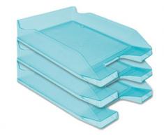 BANDEJA SOBREMESA PLASTICO Q-CONNECT TURQUESA TRANSPARENTE (6 unid.)