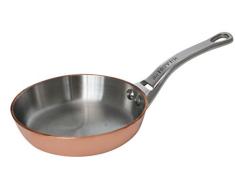 De Buyer 6424.10 'Inocuivre'Mini Sartén para Blinis de cobre y acero inoxidable con mango moldeada de acero inoxidable de diámetro 10 cm