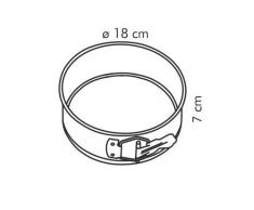 Tescoma 623250 Molde Redondo Desmontable, 18 cm, Gris/Acero Inoxidable