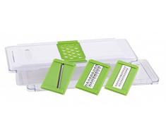 Rallador multiusos con 4 accesorios Rallador – Multi Rallador con recipiente y tapa – Verduras Rallador – Rallador fino ( – Multiusos Rallador – Rallador de queso – Garlopa – Rallador de queso – Rallador de cocina