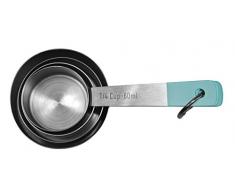 Jamie Oliver 4Â Piezas Set de Tazas medidoras, de Acero Inoxidable, Plata, 8Â x 4,5Â x 17,5Â cm