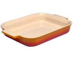 LE CREUSET Bandeja Rectangular, para 2 porciones, Cerámica de gres, Naranja (Volcánico), 18 cm
