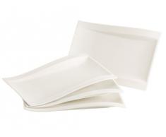 Villeroy & Boch - Juego de Platos Gourmet NewWave de Porcelana Fina en Blanco, 4 Unidades
