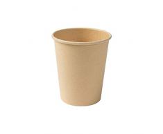 BIOZOYG Taza Bio degradable Desechables I Tazas Desechables Tazas de Papel con Capa de PLA I 50 Piezas de Taza para Llevar café I Taza de Papel marrón sin blanquear 200 ml 8 oz