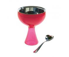 Alessi AMMI01S O Big Love - Copa y cuchara, color rosa