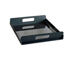 Alessi GIA01/45 - Bandeja rectangular de acero con asas de resina termoplÃ¡stica, color negro