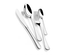 Monix Manila - Set 75 piezas cubiertos de acero inox 18/10 con estuche Nogal, cuchillo normal