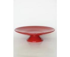 Centro de mesa frutero de barro rojo, hecho a torno alfarero, esmaltado en rojo y disponible en varios colores. Firmado y etiquetado por nuestro taller artesano. Medidas 13/30cm.